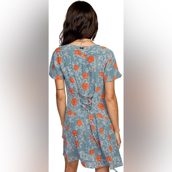 RVCA Blue and Orange Floral Dress - Picture 2 of 10